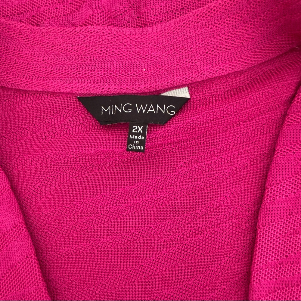 Ming Wang Bold Pink Single-Button Open Front Jack… - image 8